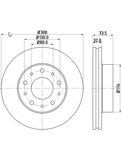 Bremtec Euro-Line Disc Brake Rotor (Pair) 299.7mm BDR25853EL Discs Bremtec - Micks Gone Bush