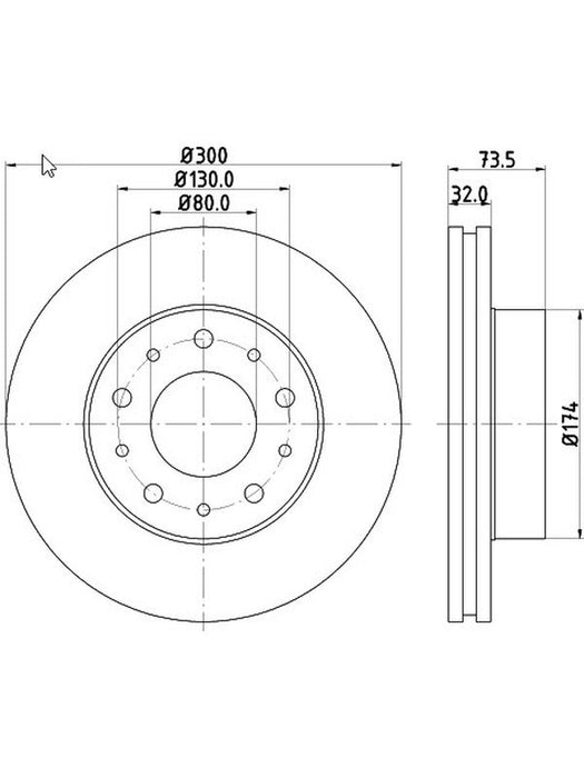 Bremtec Euro-Line Disc Brake Rotor (Pair) 299.7mm BDR25853EL Discs Bremtec - Micks Gone Bush