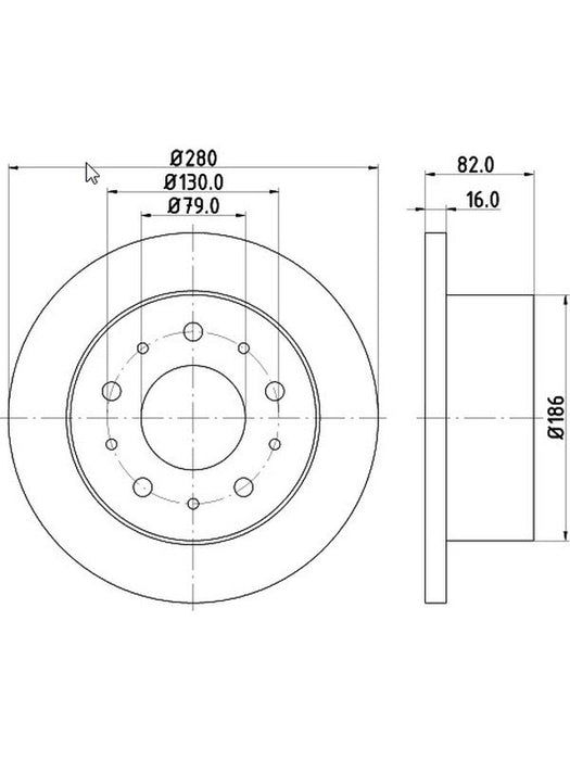 Bremtec Euro-Line Disc Brake Rotor (Single) 279.7mm BDR25854EL Discs Bremtec - Micks Gone Bush