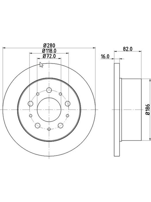 Bremtec Euro-Line Disc Brake Rotor (Single) 279.7mm BDR25855EL Discs Bremtec - Micks Gone Bush