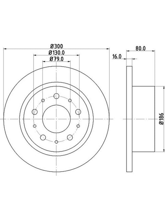 Bremtec Euro-Line Disc Brake Rotor (Single) 299.7mm BDR25856EL Discs Bremtec - Micks Gone Bush