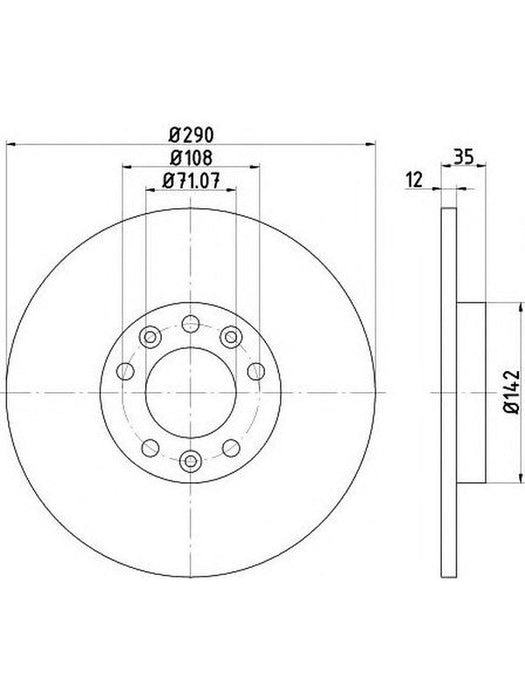 Bremtec Euro-Line Disc Brake Rotor (Pair) 290mm BDR26010EL Discs Bremtec - Micks Gone Bush