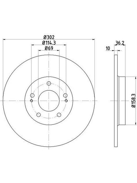 Bremtec Euro-Line Disc Brake Rotor (Pair) 302mm BDR26020EL Discs Bremtec - Micks Gone Bush