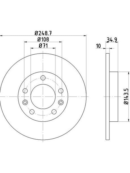 Bremtec Euro-Line Disc Brake Rotor (Pair) 249mm BDR26170EL Bremtec - Micks Gone Bush