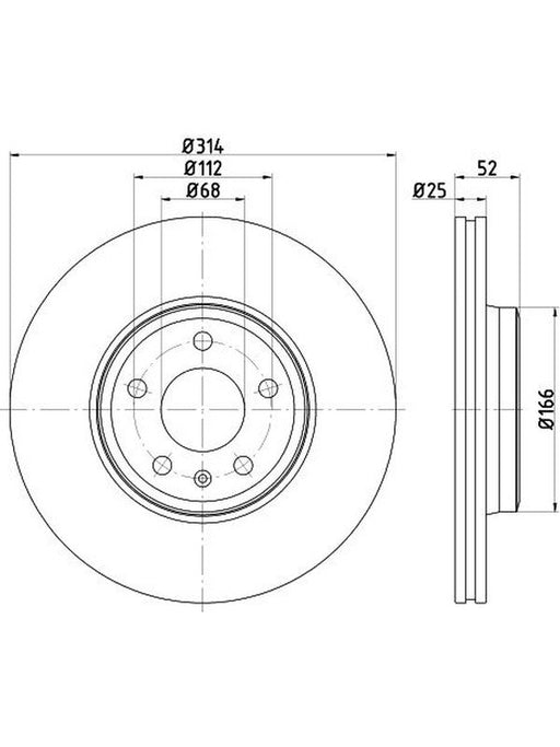 Bremtec Euro-Line Disc Brake Rotor (Pair) 313.8mm BDR27460EL Discs Bremtec - Micks Gone Bush