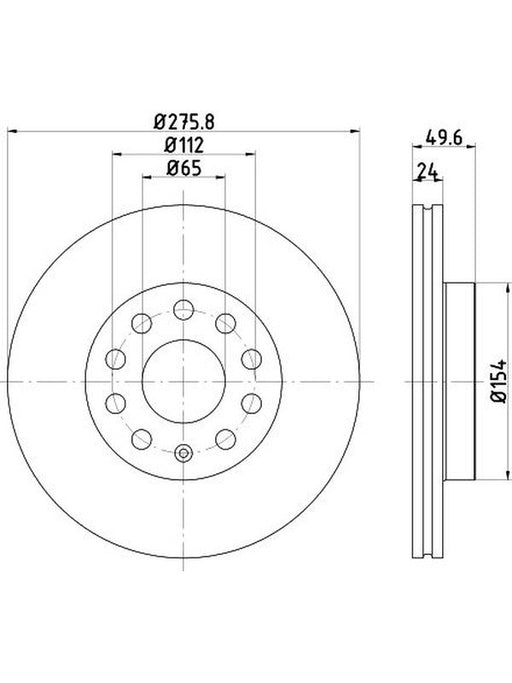 Bremtec Euro-Line Disc Brake Rotor (Pair) 276mm BDR27512EL Discs Bremtec - Micks Gone Bush