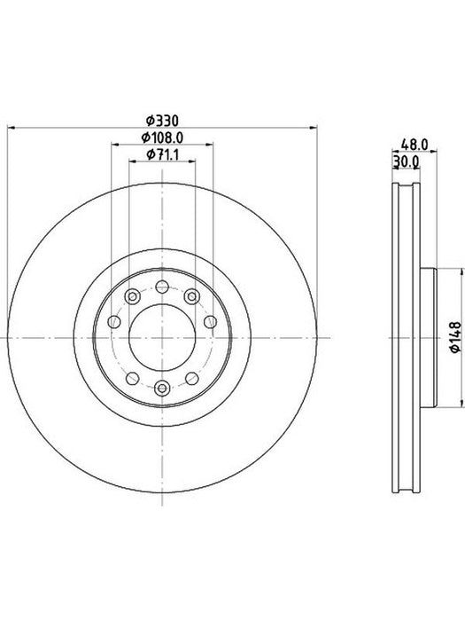Bremtec Euro-Line Disc Brake Rotor (Pair) 330mm BDR27740EL Discs Bremtec - Micks Gone Bush