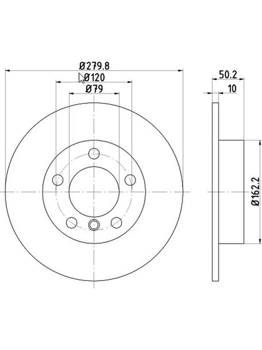Bremtec Euro-Line Disc Brake Rotor (Pair) 279.8mm BDR40075EL Discs Bremtec - Micks Gone Bush