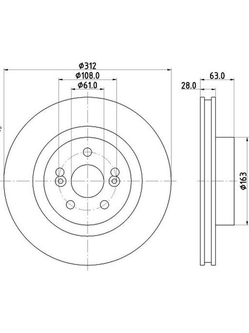 Bremtec Euro-Line Disc Brake Rotor (Pair) 312.1mm BDR40077EL Discs Bremtec - Micks Gone Bush