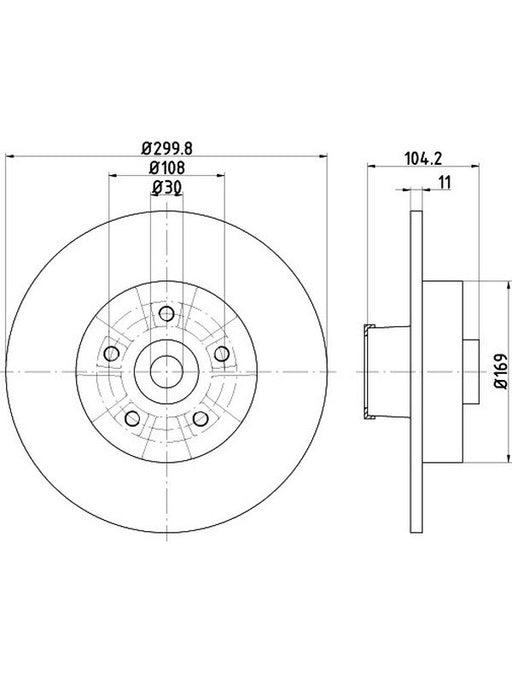 Bremtec Euro-Line Disc Brake Rotor (Single) 300.2mm BDR40078EL Discs Bremtec - Micks Gone Bush
