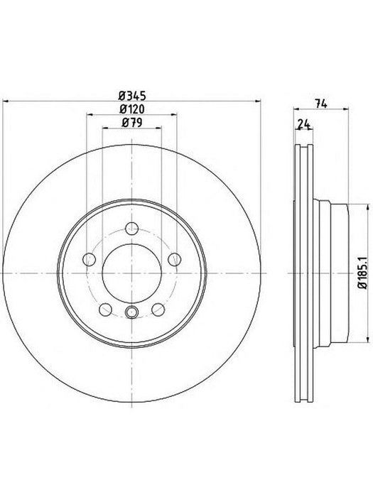 Bremtec Euro-Line Disc Brake Rotor (Single) 345mm BDR40085EL Discs Bremtec - Micks Gone Bush