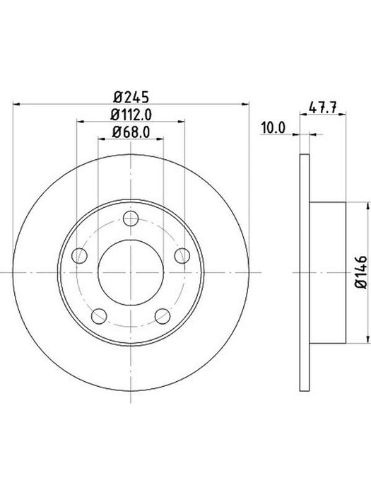Bremtec Euro-Line Disc Brake Rotor (Single) 244.70mm BDR8310EL Discs Bremtec - Micks Gone Bush