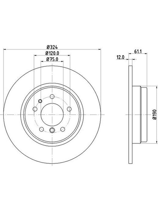 Bremtec Euro-Line Disc Brake Rotor (Single) 324.00mm BDR8340EL Discs Bremtec - Micks Gone Bush