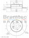 Bremtec Euro-Line Disc Brake Rotor (Pair) 289.7mm BDR8540EL Discs Bremtec - Micks Gone Bush