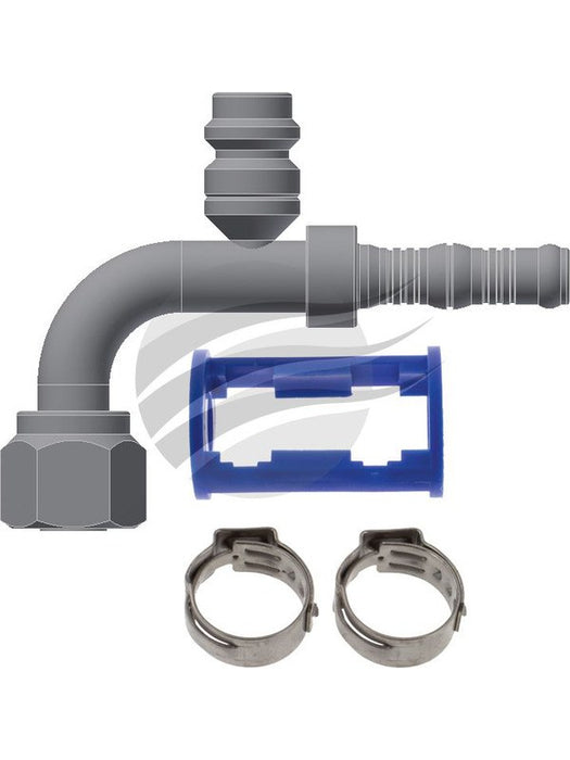 Jayair Fitt 90 Deg #6 Burgaflex For with R134A Port Clamp & Holder BF1321-3K Jayair - Micks Gone Bush