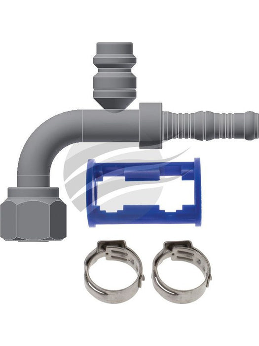 Jayair Fitt 90 Deg #8 Burgaflex For with R134A Port Clamp & Holder BF1322-3K Jayair - Micks Gone Bush