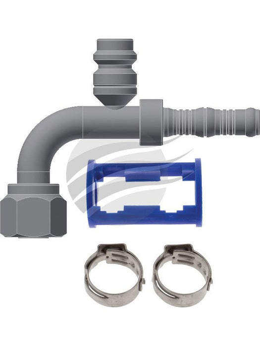 Jayair Fitt 90 Deg #10 Burgaflex For with R134A Port Clamp & Holder BF1323-3K Jayair - Micks Gone Bush