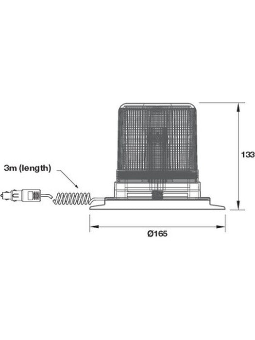 Britax LED Amber Beacon 10-30V 18Watt Magnetic Mount 3 Strobe 1 Rotate BF184-00 Britax - Micks Gone Bush