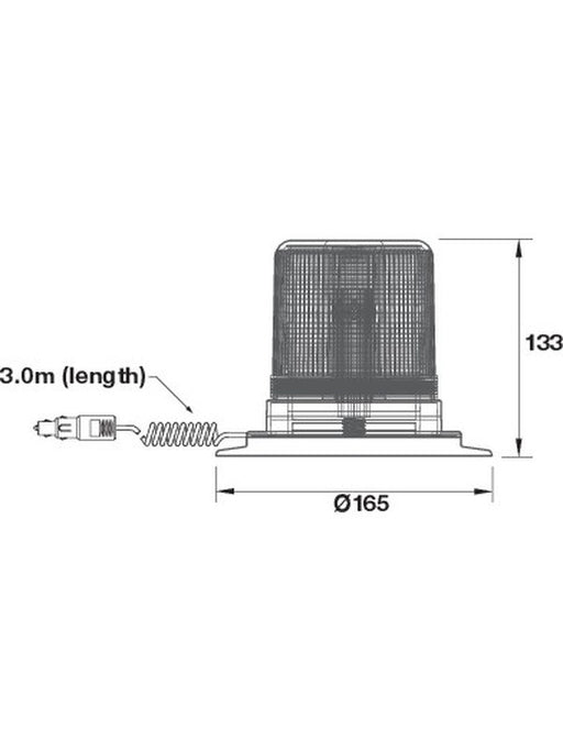 Britax LED Amber Beacon 10-30V 18Watt Clr Lens Mag 3 Strobe 1 Rotate BF184-04 Britax - Micks Gone Bush