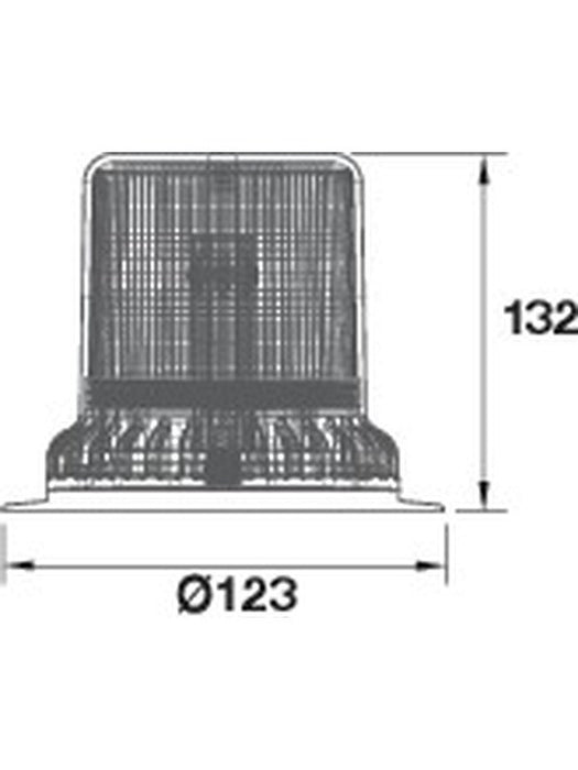 Britax LED Amber Beacon 10-30V 60Watt 3 Bolt Mount 3 Strobe 1 Rotate BF600-00 Britax - Micks Gone Bush