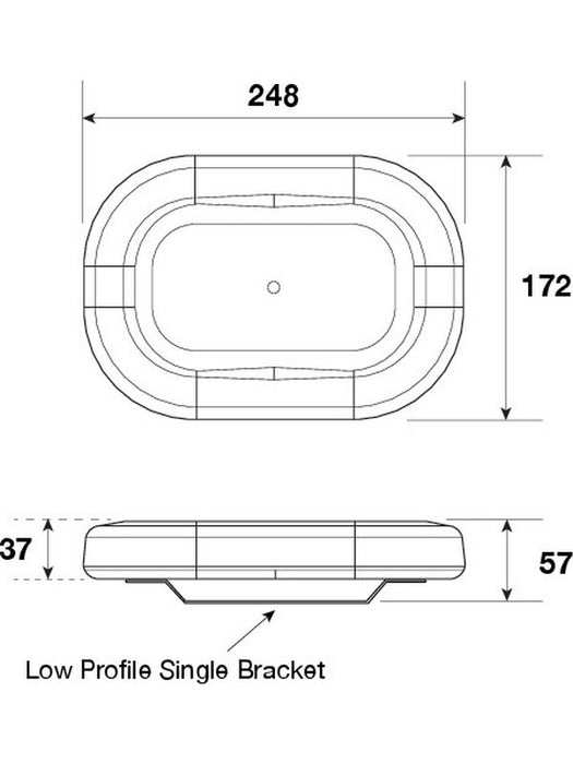 Britax LED Amber Mini Lightbar 12/24V Permanent Mount Clear Lens 23 BF700-04 Britax - Micks Gone Bush
