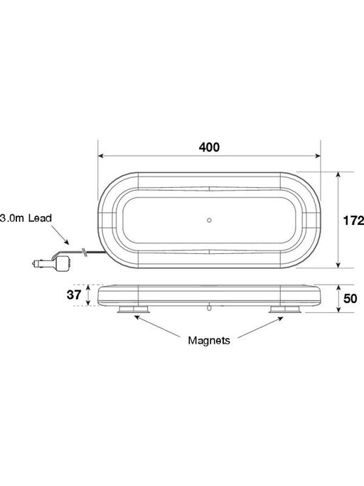 Britax LED Amber Mini Lightbar 12/24V Magnetic Mount Amber Lens 24 BF804-00 Britax - Micks Gone Bush