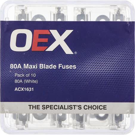 OEX Maxi Blade Fuse 80A White Pack Of 10 – Part No. ACX1631 FUSE OEX - Micks Gone Bush
