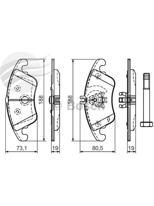 Bosch Brake Pad Front Set Mercedes W204 C280,300,350 E250 2009-,E500 BP1175 BOSCH - Micks Gone Bush