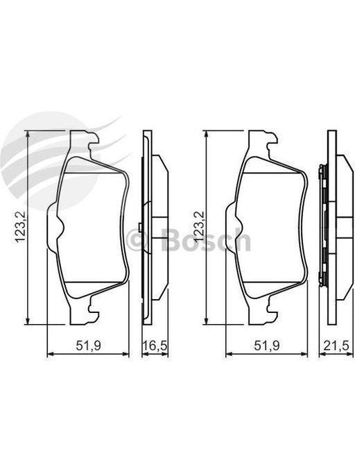 Bosch Brake Pad Rear Set Renault Laguna BP346 BOSCH - Micks Gone Bush