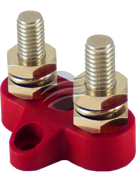 Jaylec Small Base Dual Power Post M6 Red 45.3 X 43 X 37.5mm BP3823R Battery Terminals Jaylec - Micks Gone Bush