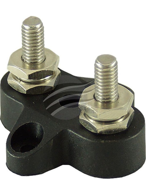 Jaylec Small Base Dual Power Post M8 Black 45.3 x 43 x 32.5m BP3824B Battery Terminals Jaylec - Micks Gone Bush