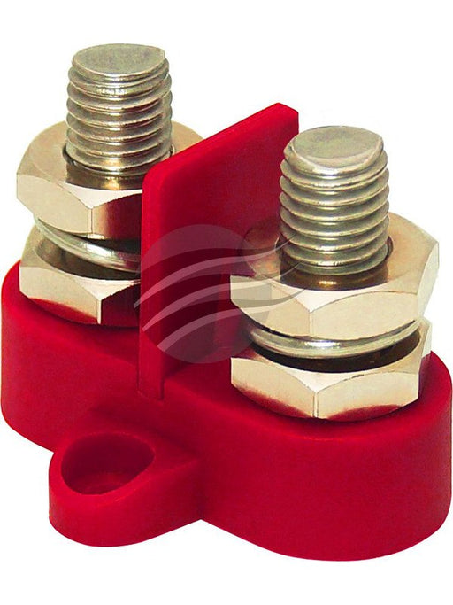 Jaylec Small Base Dual Post Divided M8 Red 45.3 x 43 x 32.5mm BP3827R Battery Terminals Jaylec - Micks Gone Bush