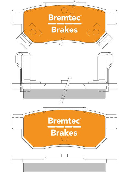 Bremtec Pro-Series Brake Pad BT096PRO Brake Pads Bremtec - Micks Gone Bush