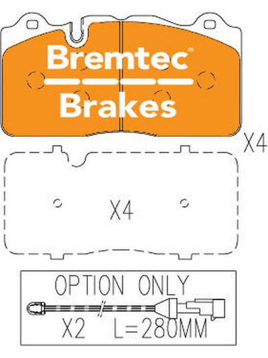 Bremtec Evolve Hybrid-Carbon Brake Pad BT11690EV550 Brake Pads Bremtec - Micks Gone Bush
