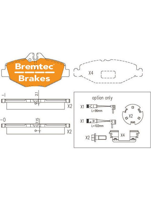 Bremtec Trade Line Brake Pad BT1398TS Bremtec - Micks Gone Bush