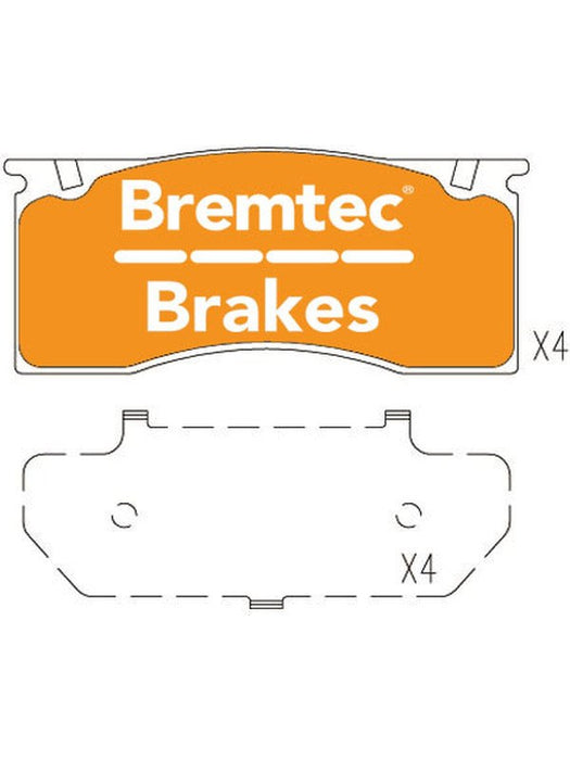 Bremtec Evolve Hybrid-Carbon Brake Pad BT14550EV550 Brake Pads Bremtec - Micks Gone Bush