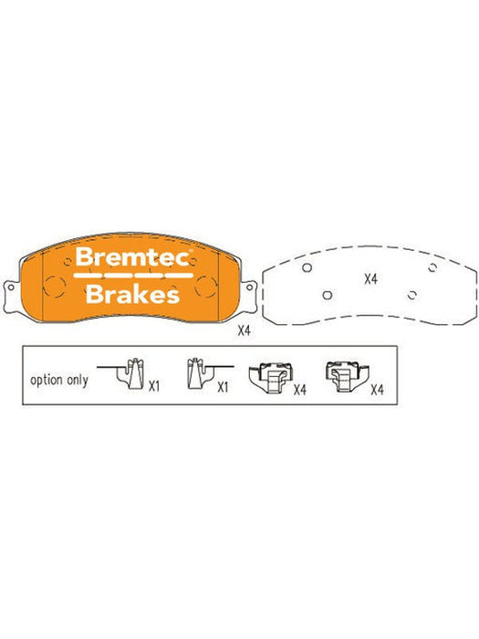 Bremtec Pro-Series Brake Pad BT18500PRO Bremtec - Micks Gone Bush