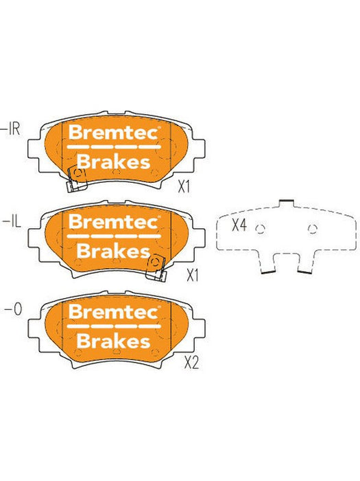 Bremtec Pro-Series Brake Pad BT20080PRO Brake Pads Bremtec - Micks Gone Bush