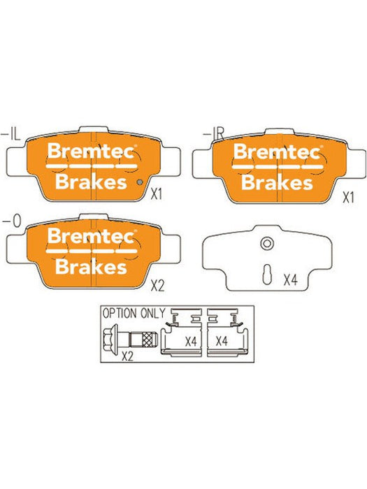 Bremtec Pro-Series Brake Pad BT21180PRO Bremtec - Micks Gone Bush