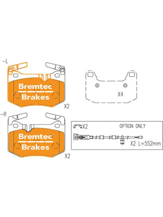 Bremtec Pro-Series Brake Pad BT23290PRO Brake Pads Bremtec - Micks Gone Bush