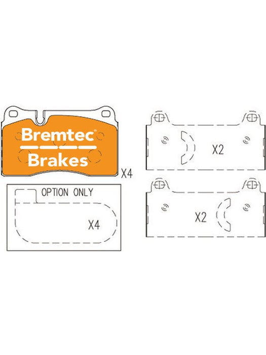 Bremtec Evolve Hybrid-Carbon Brake Pad BT24190EV550 Brake Pads Bremtec - Micks Gone Bush