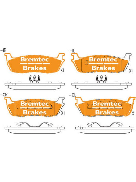 Bremtec Pro-Series Brake Pad BT551PRO Bremtec - Micks Gone Bush
