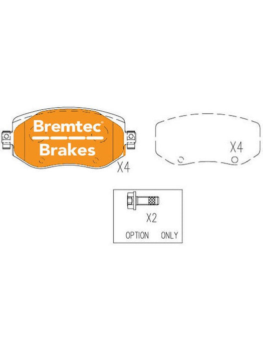 Bremtec Pro-Series Brake Pad BT91360PRO Bremtec - Micks Gone Bush