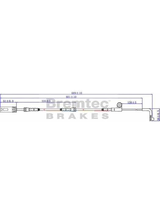 Bremtec Euroline Brake Wear Sensor BTS27 Bremtec - Micks Gone Bush