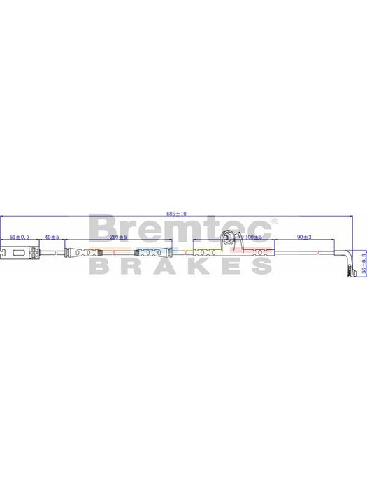 Bremtec Euroline Brake Wear Sensor BTS52 Bremtec - Micks Gone Bush