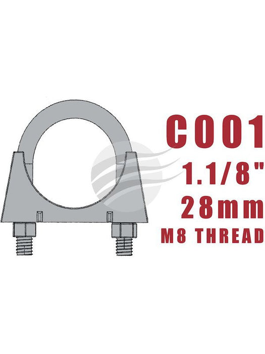 Aunger U-Bolt Clamp M8 X 28mm Zinc Plated C001-10 Aunger - Micks Gone Bush