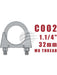 Aunger U-Bolt Clamp M8 X 32mm Zinc Plated C002-10 Aunger - Micks Gone Bush