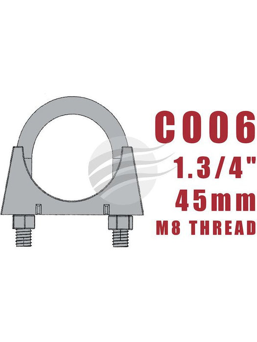 Aunger U-Bolt Clamp M8 X 45mm Zinc Plated C006-10 Aunger - Micks Gone Bush