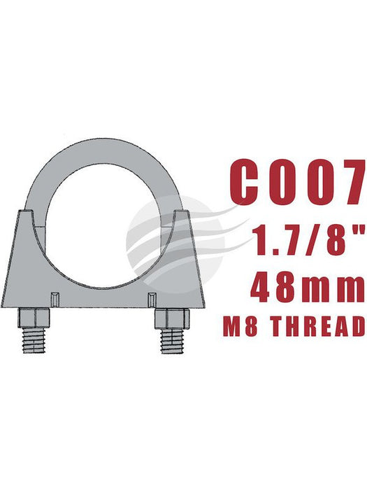 Aunger U-Bolt Clamp M8 X 48mm Zinc Plated C007-10 Aunger - Micks Gone Bush