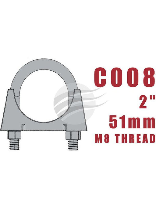 Aunger U-Bolt Clamp M8 X 51mm Zinc Plated C008-10 Aunger - Micks Gone Bush